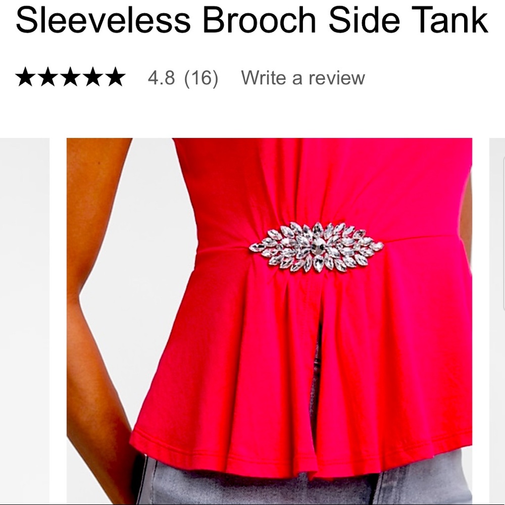 Sleeveless Brooch Side Tank (S)